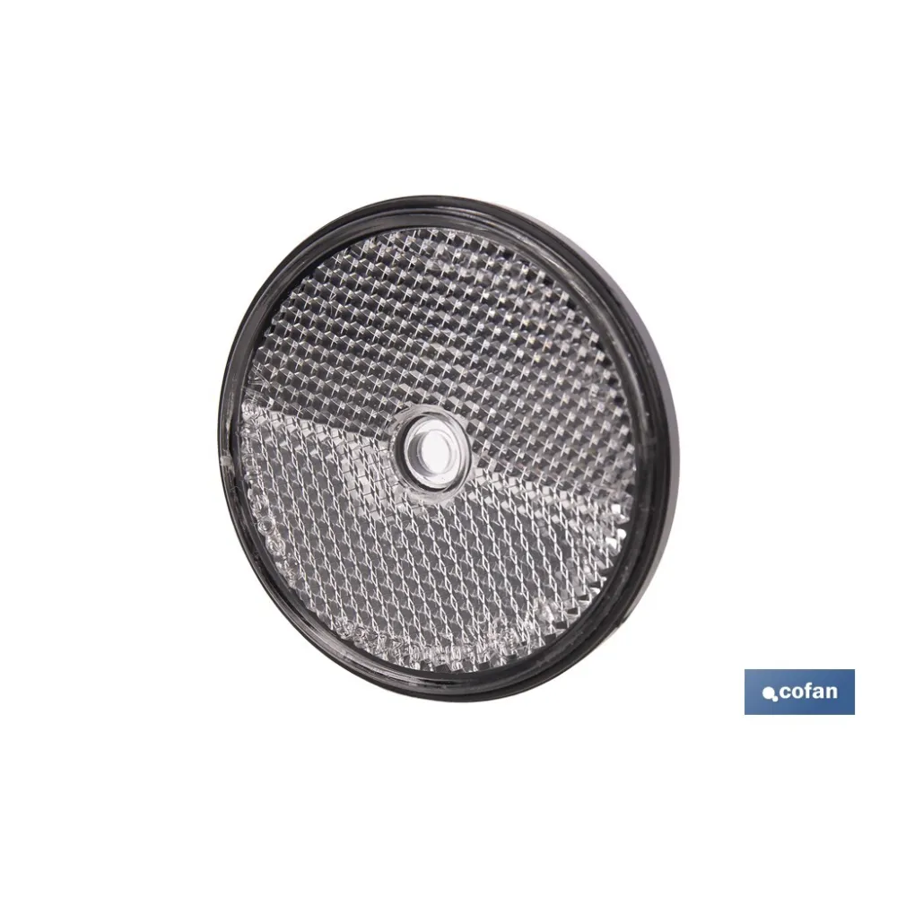 CATADIÓPTRICO REDONDO BLANCO Ø60 MM CON AGUJERO SIN TORNILLO