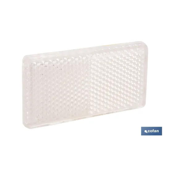 CATADIÓPTRICO RECTANGULAR BLANCO 71 X 35 MM CON ADHESIVO