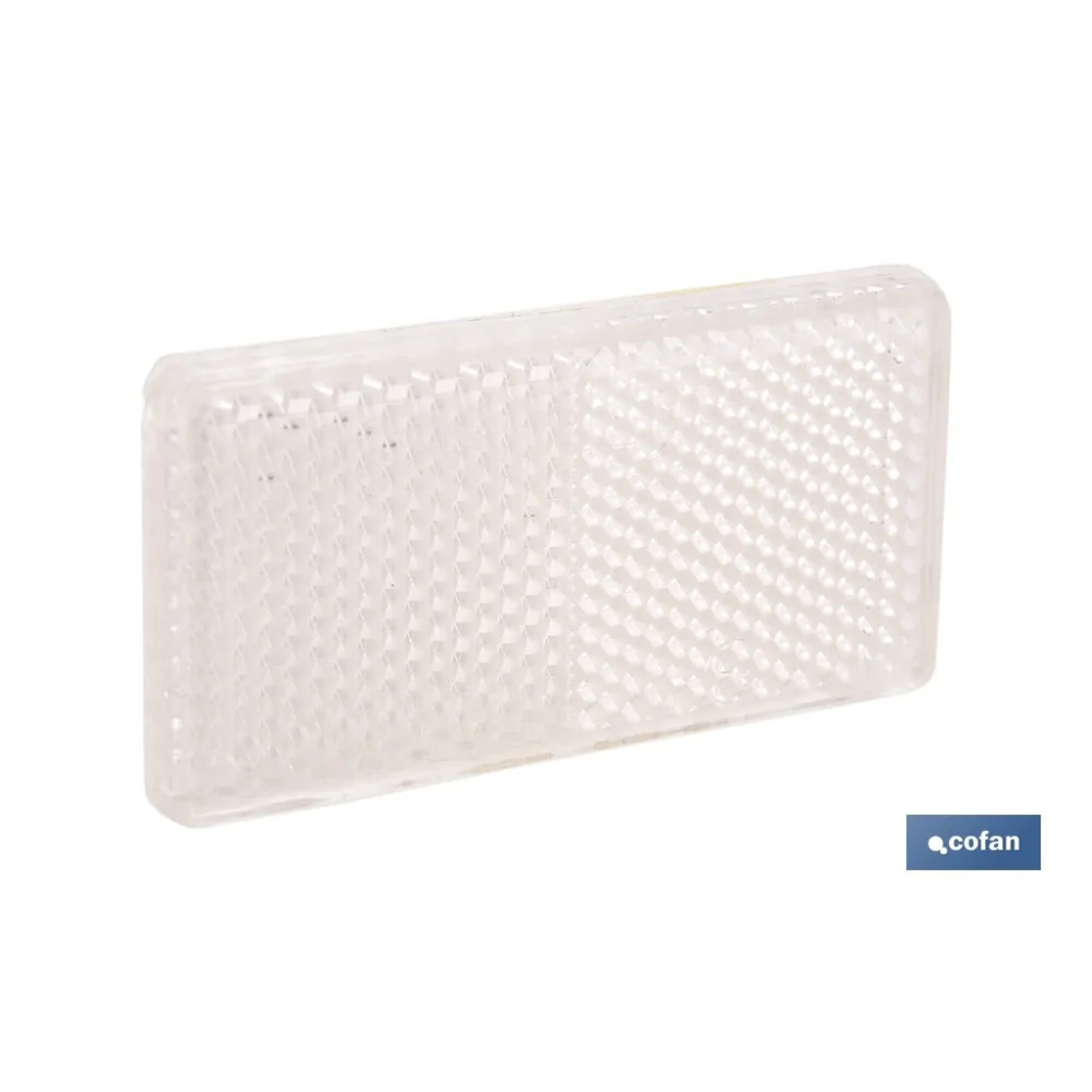 CATADIÓPTRICO RECTANGULAR BLANCO 71 X 35 MM CON ADHESIVO