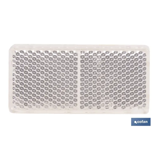 CATADIÓPTRICO RECTANGULAR BLANCO 71 X 35 MM CON ADHESIVO