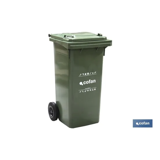 CONTENEDOR 2 RUEDAS 120 LITROS COLOR VERDE