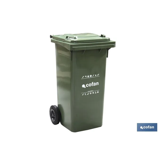 CONTENEDOR 2 RUEDAS 120 LITROS COLOR VERDE