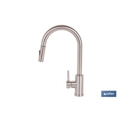 GRIFO DE COCINA DE ACERO INOX CON MANGUERA EXTENSIBLE Y 2 FUNCIONES 400 X 220 X 54 MM