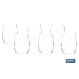 PACK 6 VASOS DE AGUA VIDRIO 38 CL MODELO ÁGATA