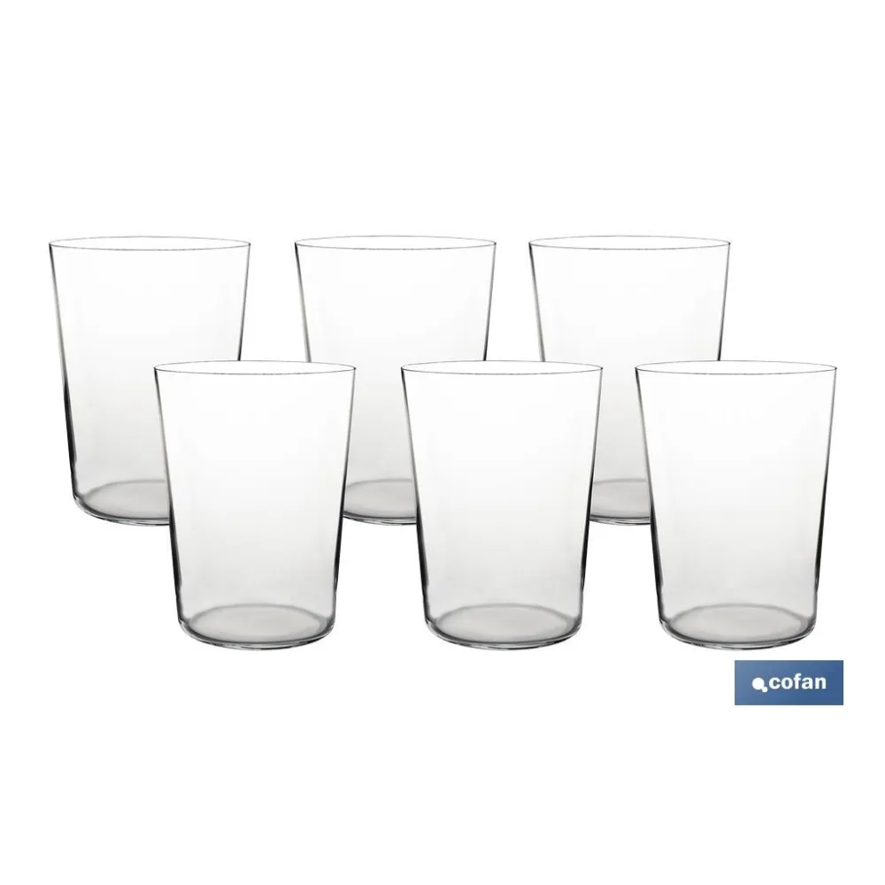 PACK 6 VASOS DE SIDRA CRISTAL FINO BRILLANTE 50 CL