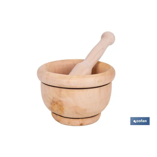 MORTERO DE MADERA CON MAZA Ø14 CM