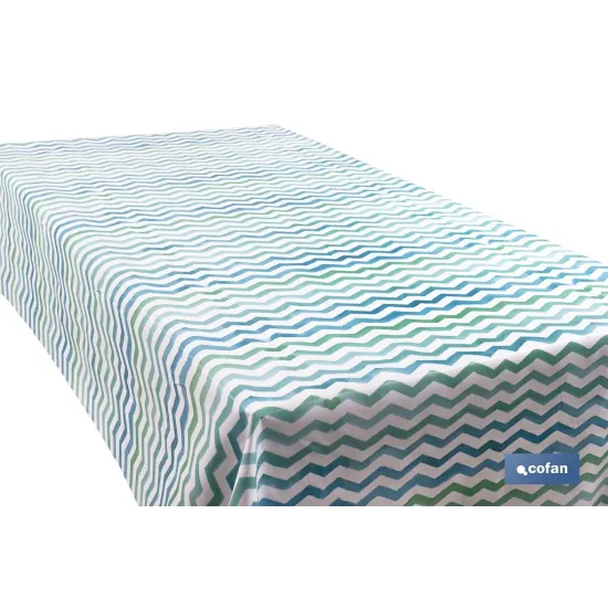ROLLO MANTEL ANTIMANCHAS 1,40 x 25m 50% ALG/50% PVC.RAYADO