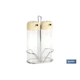 SET DE ACEITERA Y VINAGRERA  GAMA LAUREL COLOR BEIGE