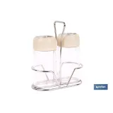 SET DE SALERO Y PIMENTERO GAMA LAUREL COLOR BEIGE