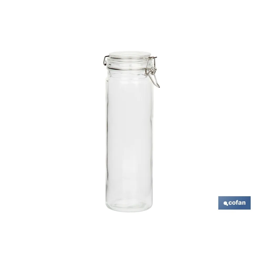 SET 4  FRASCOS CRISTAL+ CLIP ACERO 2100ML,1500ML,1150ML,750ML