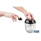 PICADORA MANUAL, TAPA Y ACCESORIO BATIDOR 900 ML