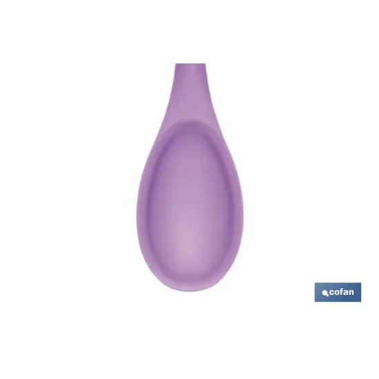 CUCHARA DE COCINA DE SILICONA MORADA MODELO VERGINI 27 X 5,7 CM
