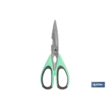 TIJERAS VERDES DE ACERO INOX. MODELO SENA 22 CM