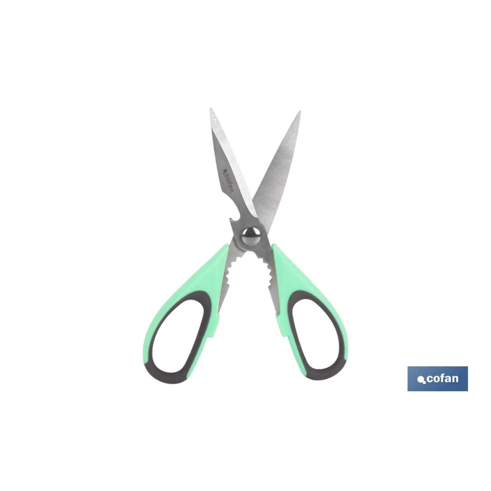 TIJERAS VERDES DE ACERO INOX. MODELO SENA 22 CM