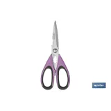 TIJERAS MORADAS DE ACERO INOX. MODELO SENA 22 CM