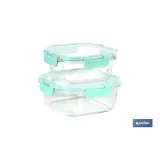 SET DE 2 RECIPIENTES DE BOROSILICATO MODELO AGATHA 520 ML - 800 ML