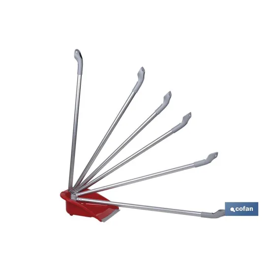RECOGEDOR ABATIBLE  CON GOMA COLOR ROJO