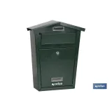 BUZÓN CORREO EXTERIOR VERDE MODELO LETTER 320x215x85mm