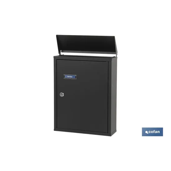 BUZÓN CORREO EXTERIOR NEGRO MODELO POST 385x290x100mm