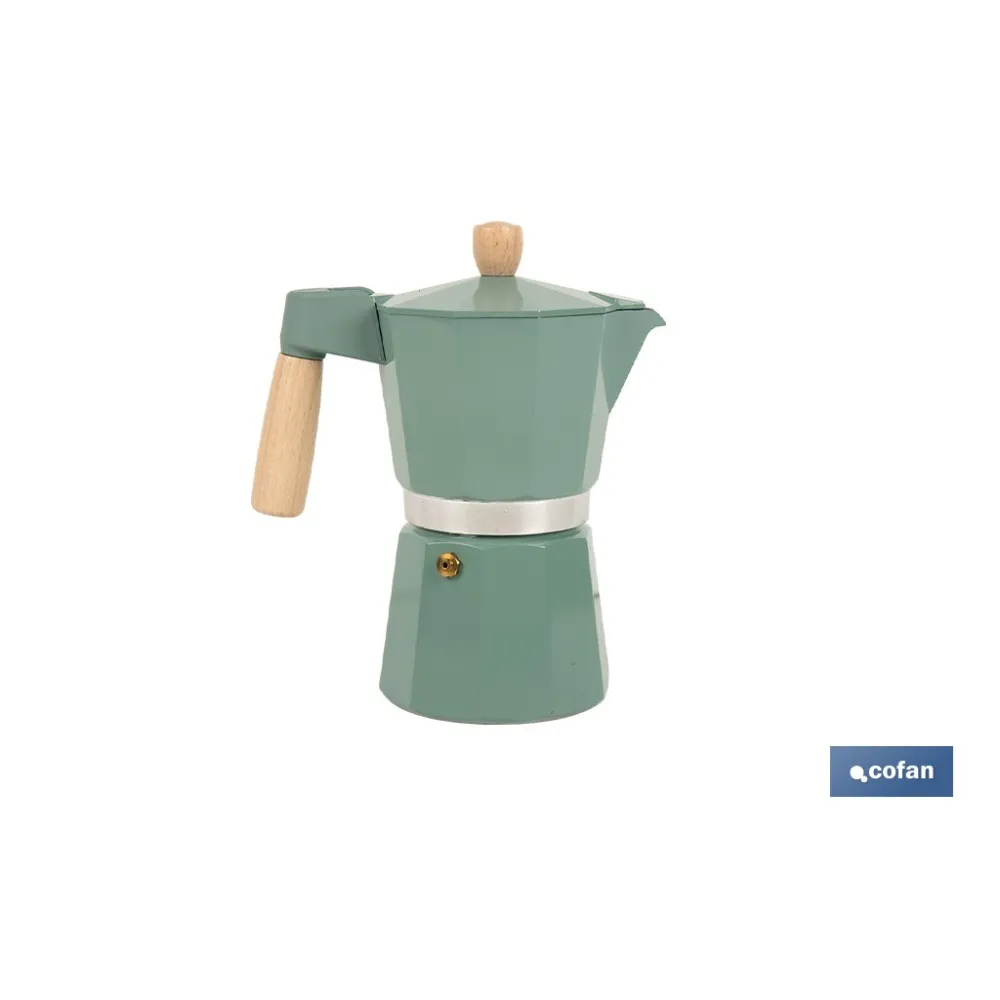 CAFETERA ITALIANA DE INDUCCIÓN VERDE 6 TAZAS