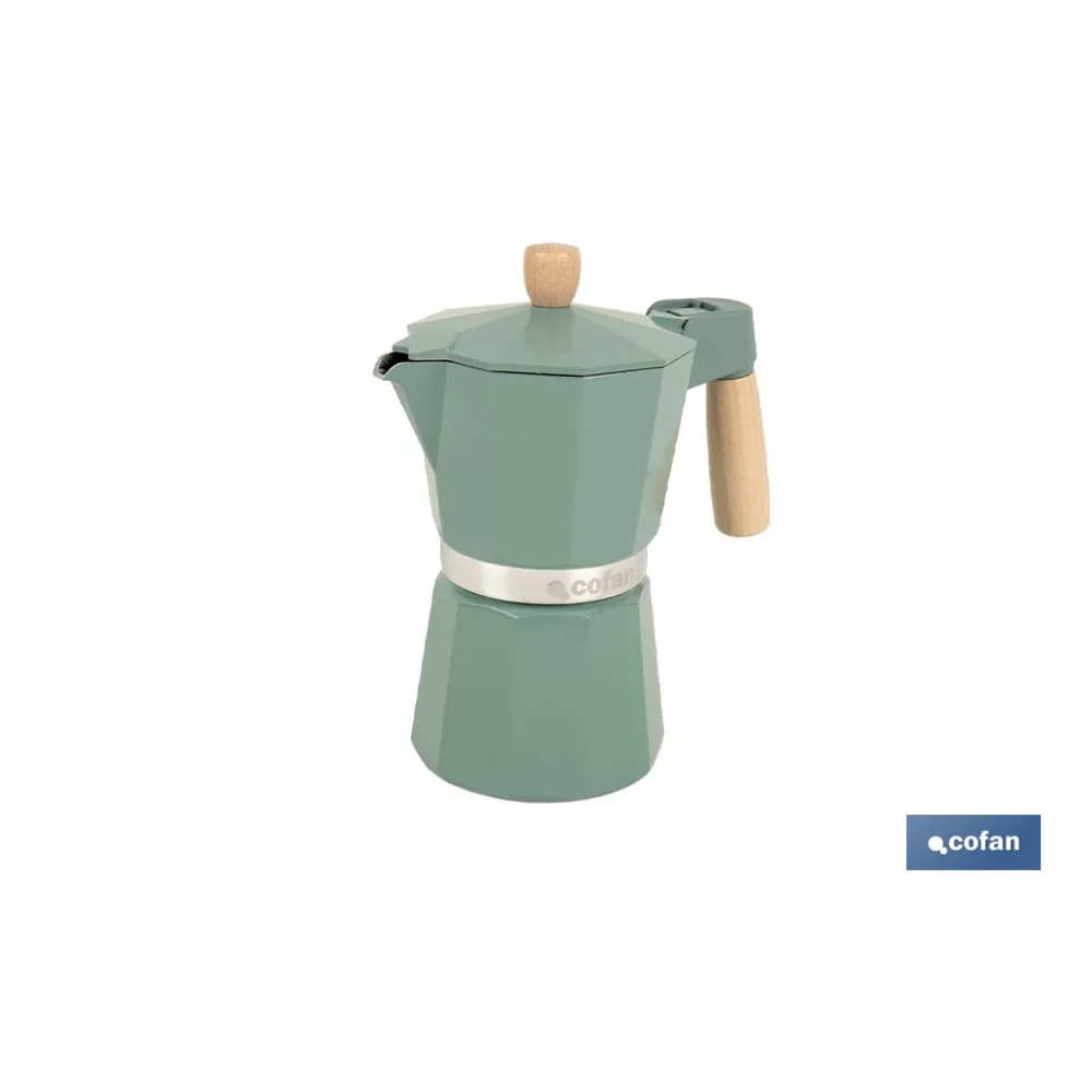 CAFETERA ITALIANA DE INDUCCIÓN VERDE 6 TAZAS