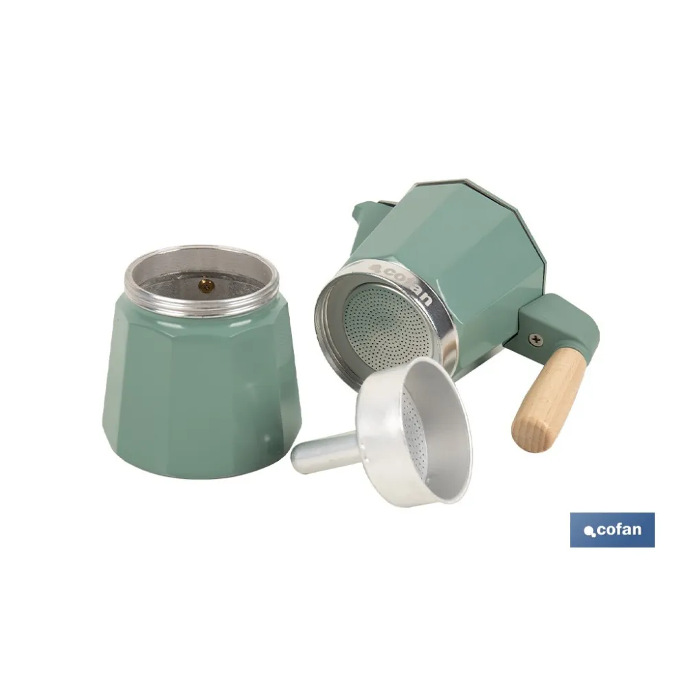 CAFETERA ITALIANA DE INDUCCIÓN VERDE 6 TAZAS