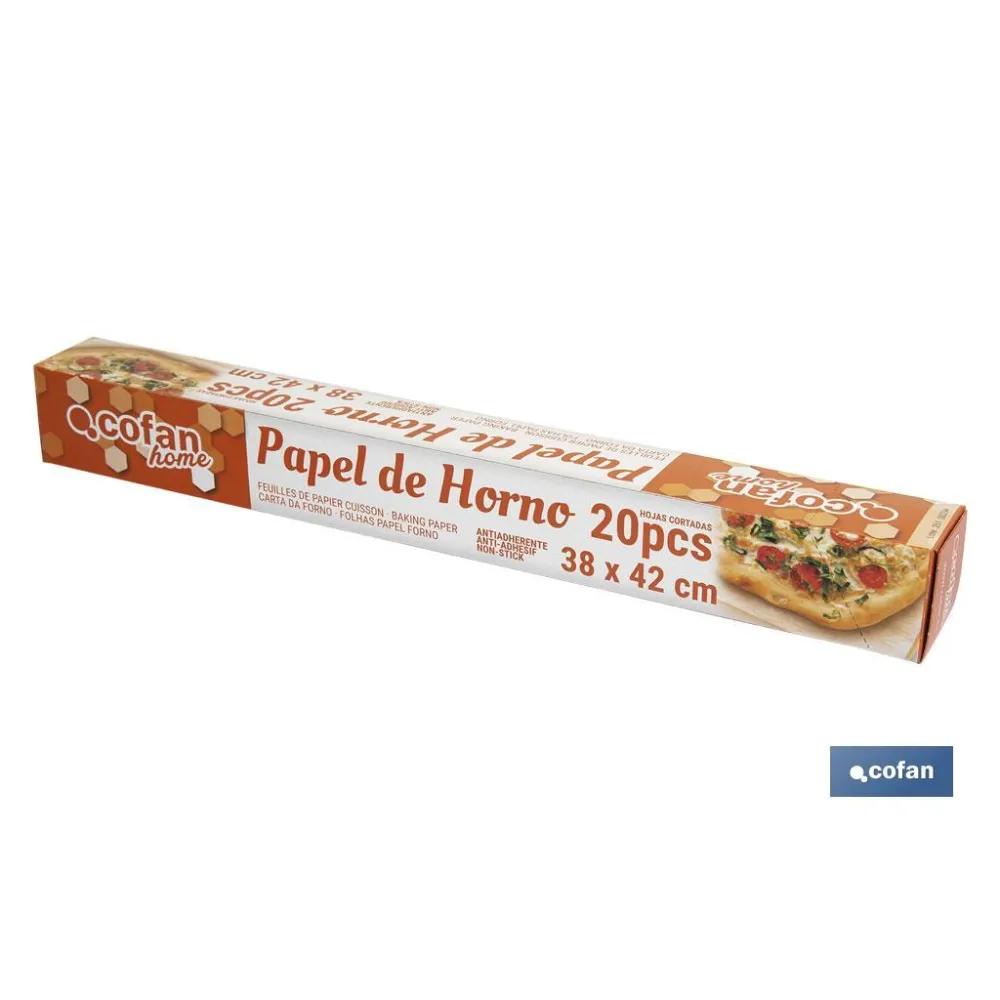 HOJAS PAPEL HORNO 20UDS 38 X 42CM