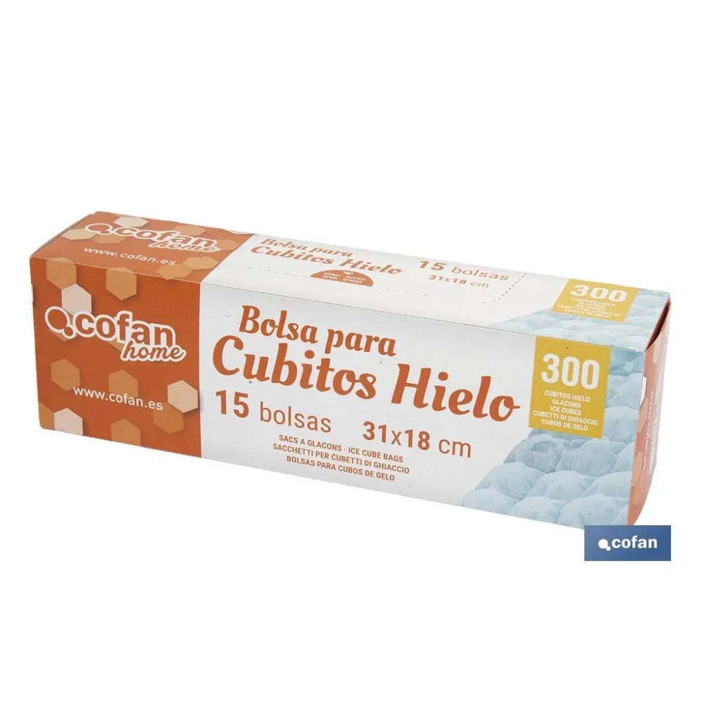 BOLSAS PARA CUBITOS DE HIELO 31 X 18 CM 15 UDS.