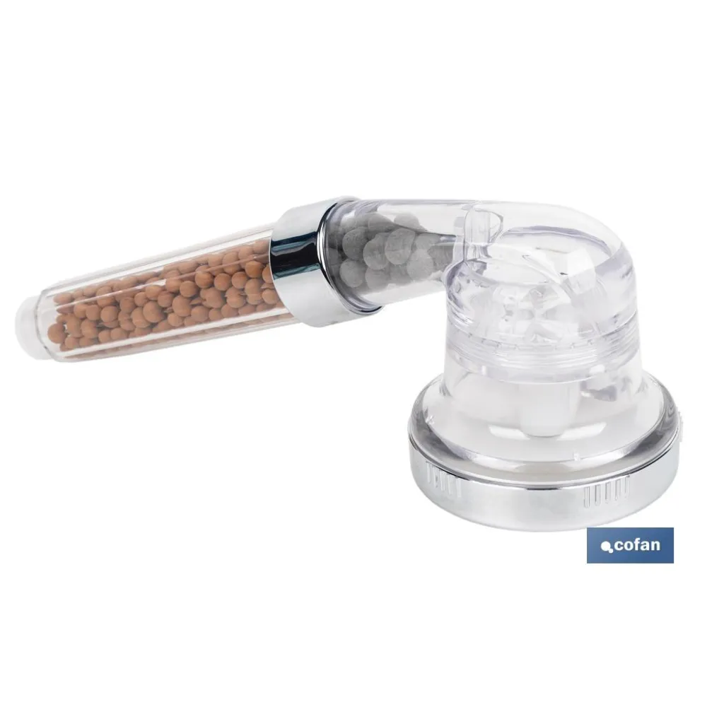 MANGO DE DUCHA IÓNICA CON ESFERAS MINERALES TRES FUNCIONES MODELO RELAX