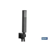 CONJUNTO DE DUCHA EMPOTRADA MONOMANDO CUADRADA NEGRO MATE