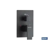 CONJUNTO DE DUCHA EMPOTRADA MONOMANDO CUADRADA NEGRO MATE