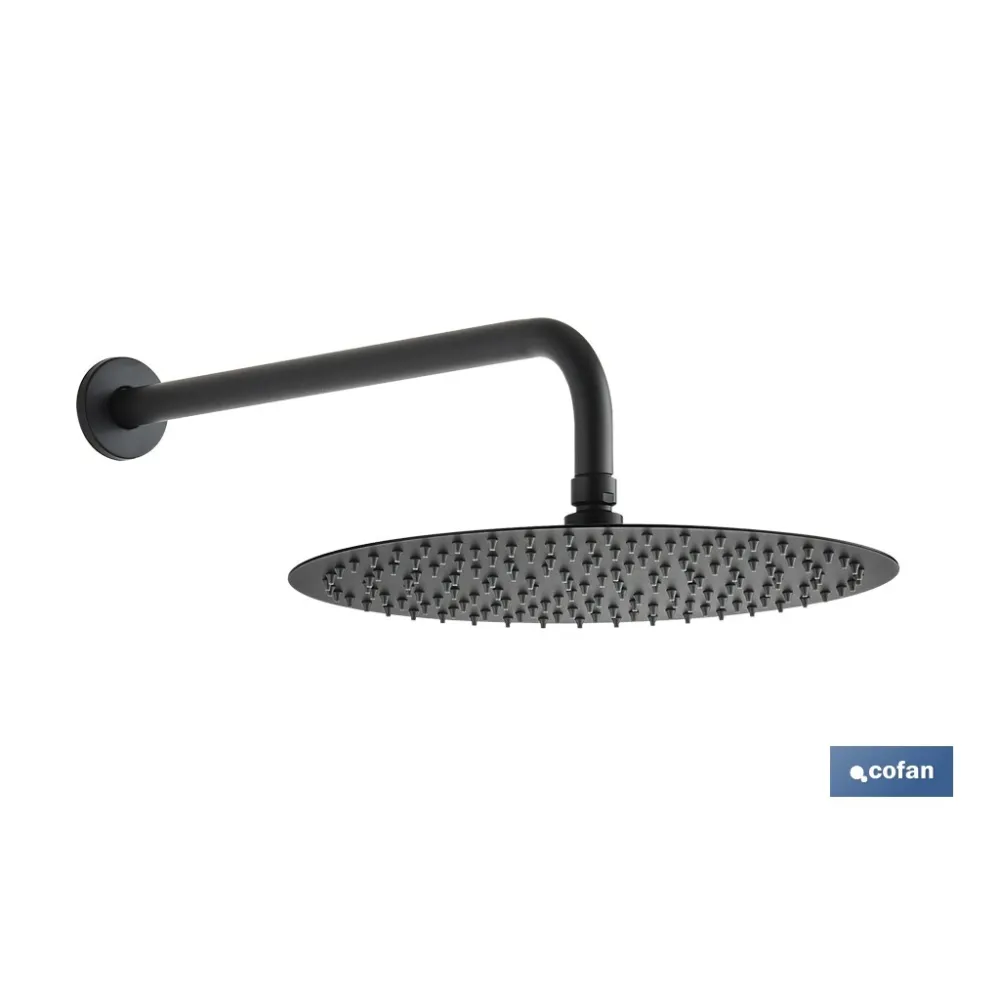 CONJUNTO DE DUCHA EMPOTRADA MONOMANDO REDONDA NEGRO MATE