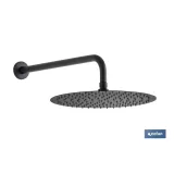 CONJUNTO DE DUCHA EMPOTRADA MONOMANDO REDONDA NEGRO MATE