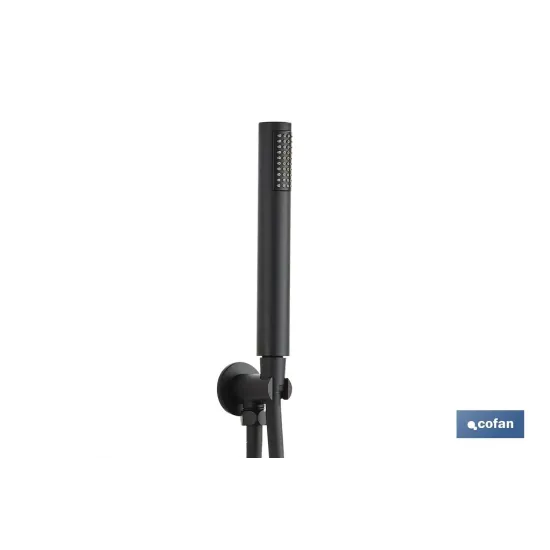 CONJUNTO DE DUCHA EMPOTRADA MONOMANDO REDONDA NEGRO MATE