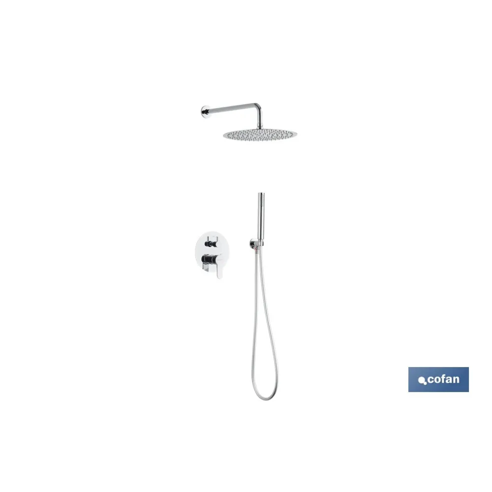 CONJUNTO DE DUCHA EMPOTRADA MONOMANDO REDONDA CROMADA