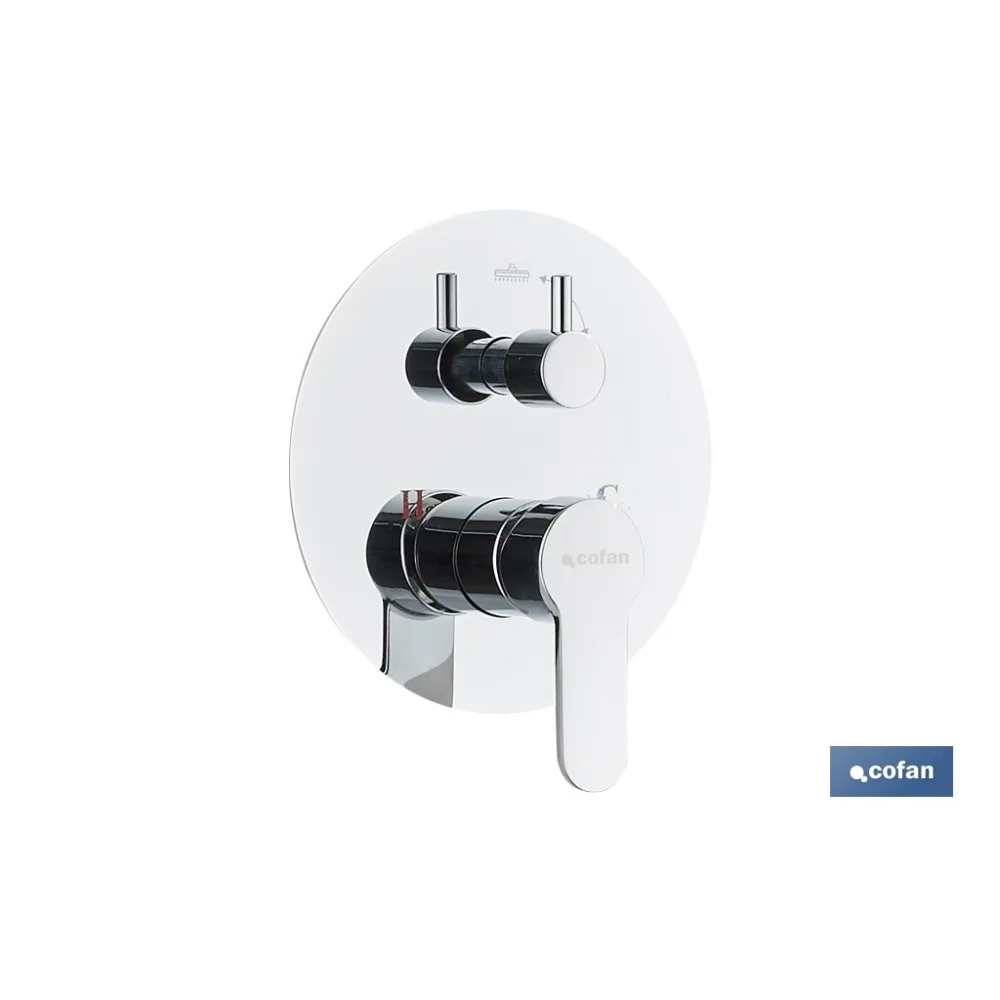 CONJUNTO DE DUCHA EMPOTRADA MONOMANDO REDONDA CROMADA