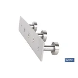 PERCHERO DE PARED DE ACERO INOXIDABLE 304 CON 3 POMOS 15,6 X 2,7 X 2,8 CM