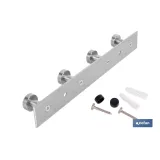 PERCHERO DE PARED DE ACERO INOXIDABLE 304 CON 4 POMOS 21,6 X 2,7 X 2,8 CM
