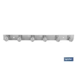 PERCHERO DE PARED DE ACERO INOXIDABLE 304 CON 6 POMOS 33,51 X 2,7 X 2,8 CM