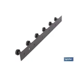 PERCHERO DE PARED NEGRO DE ACERO CON 6 POMOS 33,51 X 2,7 X 2,8 CM