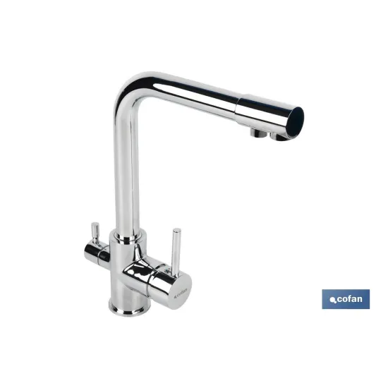 GRIFO DE COCINA MONOMANDO 3 VÍAS ADAPTABLE PARA OSMOSIS