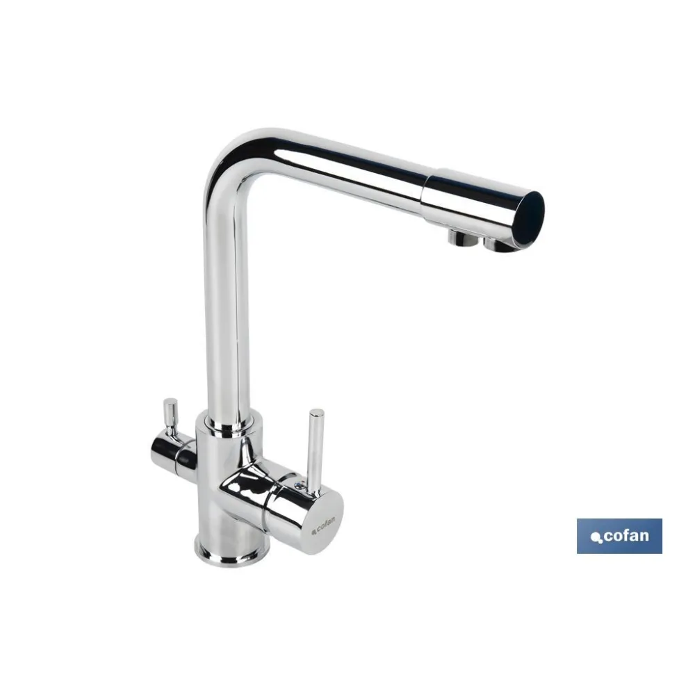 GRIFO DE COCINA MONOMANDO 3 VÍAS ADAPTABLE PARA OSMOSIS