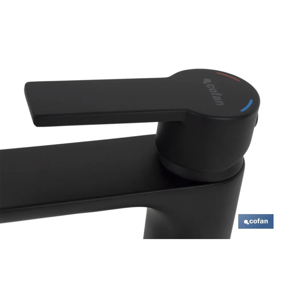 GRIFO MONOMANDO LAVABO NEGRO MATE  25mm MODELO KERCH