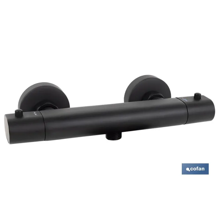 GRIFO TERMOSTATICO DUCHA NEGRO MATE MODELO KERCH