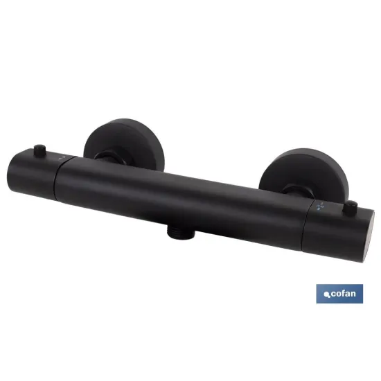 GRIFO TERMOSTATICO DUCHA NEGRO MATE MODELO KERCH