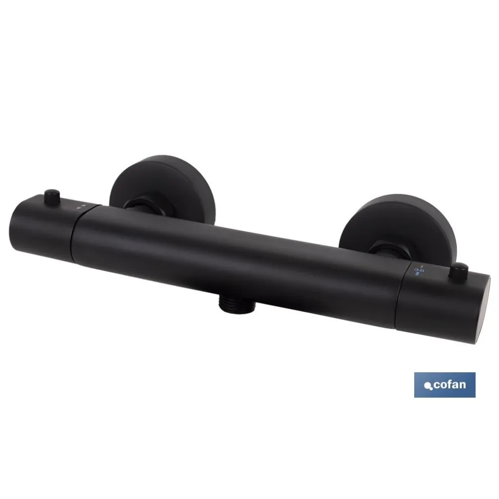 GRIFO TERMOSTATICO DUCHA NEGRO MATE MODELO KERCH