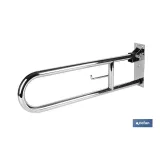 BARRA ABATIBLE PARA APOYO CON ACCESORIO DE PAPEL HIGIENICO 74 cm