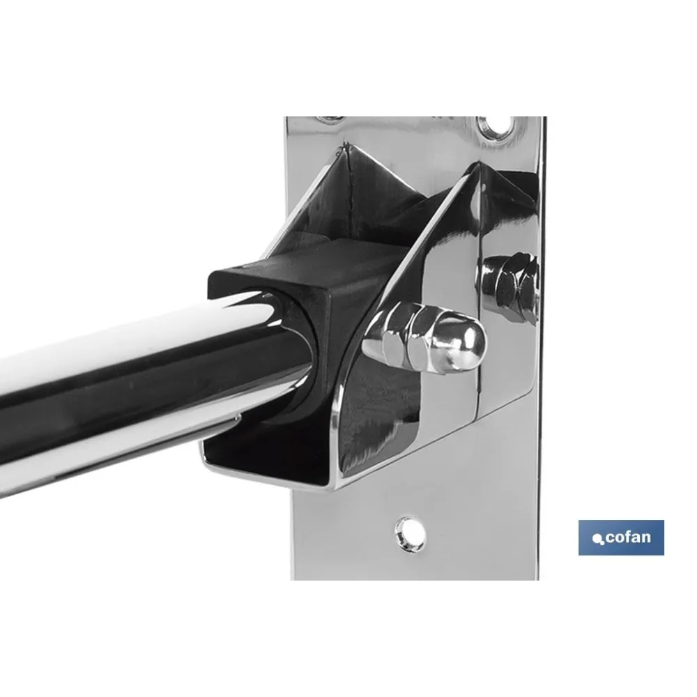 BARRA ABATIBLE PARA APOYO CON ACCESORIO DE PAPEL HIGIENICO 74 cm