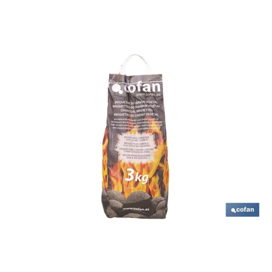 BOLSA BRIQUETAS CARBON VEGETAL 3 KGS