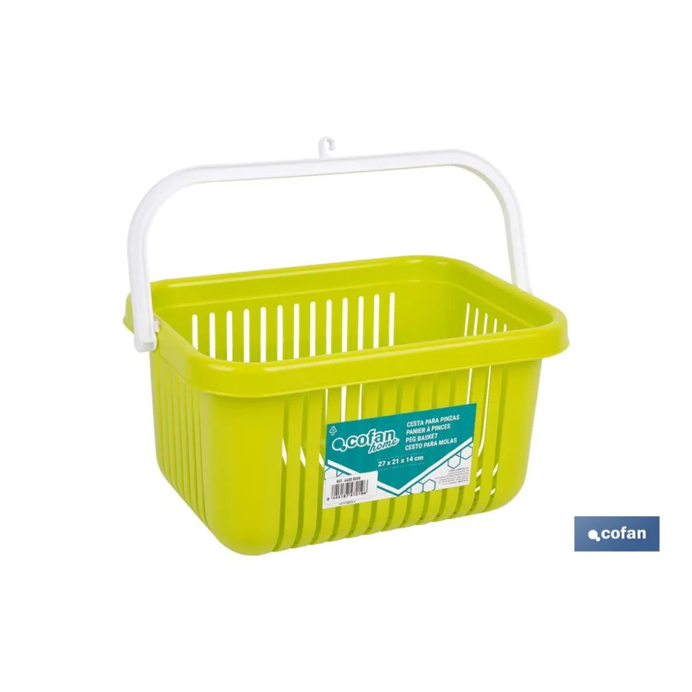 CESTA PARA PINZAS VERDE LIMA 27 X 21 X 14 CM
